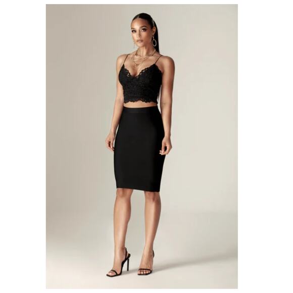 NWT ALIEVA DENISE BANDAGE Midi SKIRT Size XL